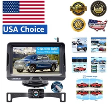 5 Inch HD Wireless Backup Camera with Wide Angle, Night Vision, and Waterproof