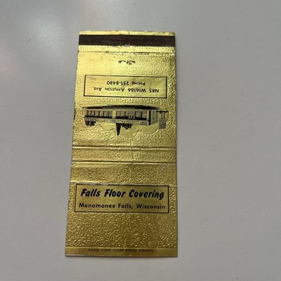 Falls Floor Covering Appleton Menomonee Falls WI Vintage Matchbook Cover SMM14-3