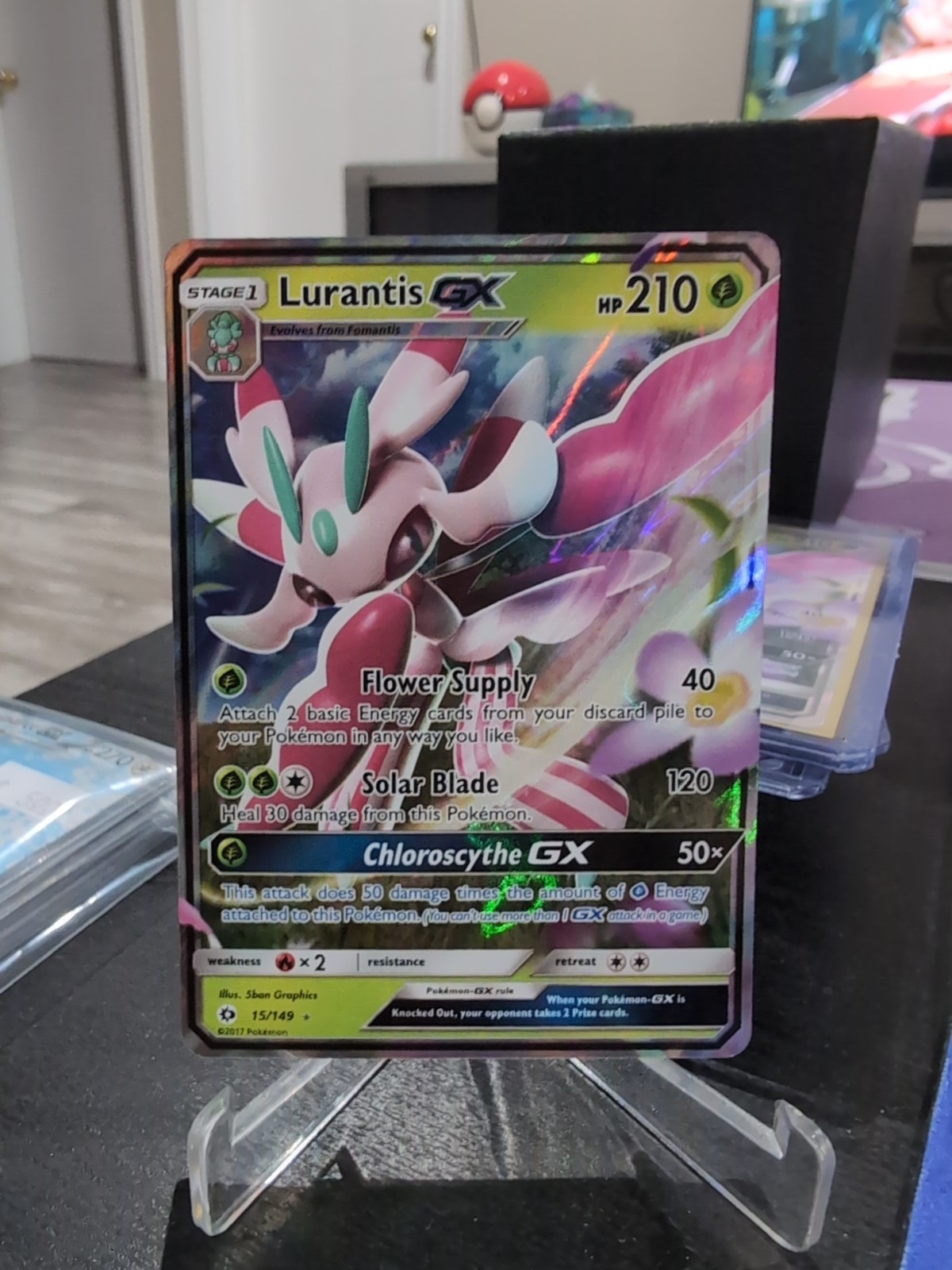 Lurantis GX - 15/149 - Pokemon Sun & Moon Base Set Ultra Rare Card NM