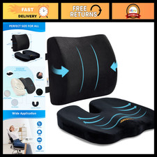 Memory Foam Seat Cushion Lumbar Support Pillow for Office Car - Pain Relief