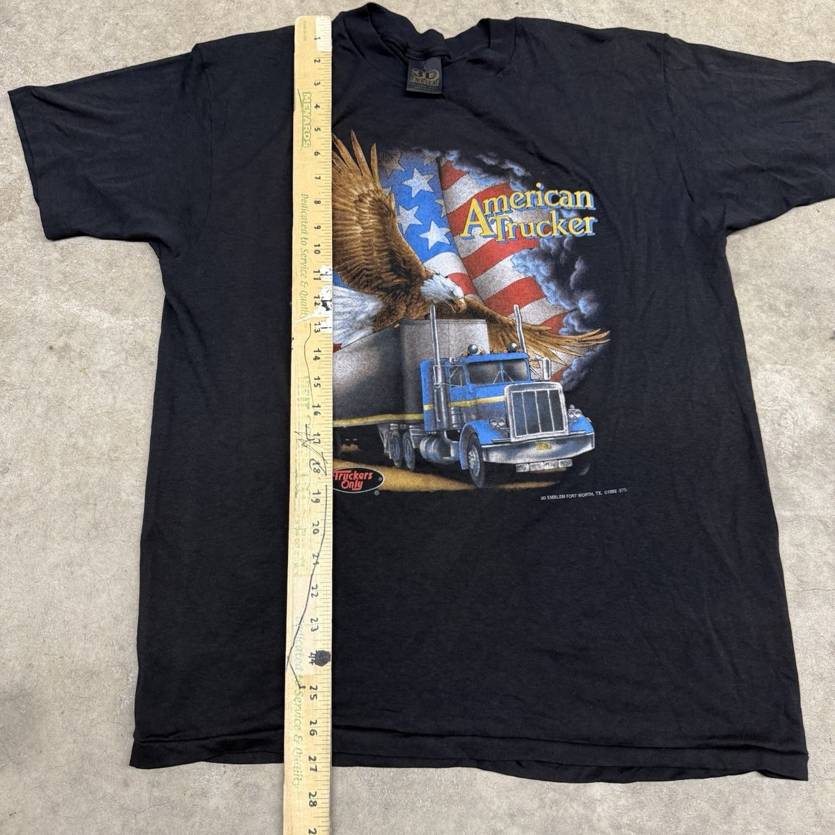 Vintage 3d Emblem Truckers Only Shirt American Trucker Size L  View 5