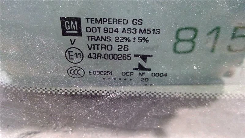 2018 - 2020 年 BUICK ENCLAVE WINDSHIELD 玻璃日光玻璃原始设备制造商 84815603 — 第 3/4 张图片