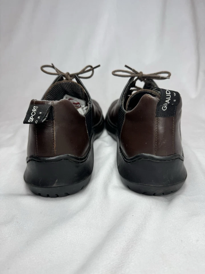Винтажный Giraudon Sport Нью-Йорк туфли коричневый кожаный ретро платформе кроссовки 40 - Изображение 4 из 4