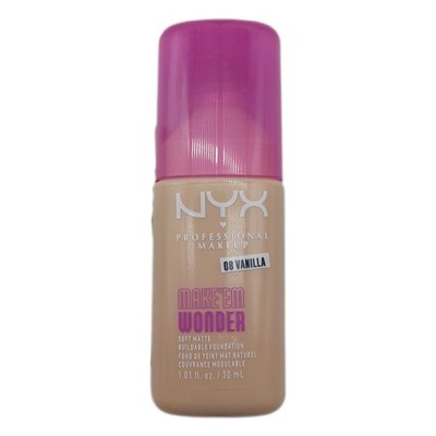 NYX Professional Makeup Make 'EM Wonder Foundation, 24H Soft Matte Aufbaubare Fo