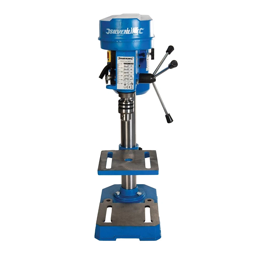 Taladro de columna de banco Silverline 350W 230V 5 velocidades husillo 13 mm
