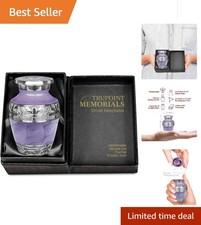 Stunning Keepsake Urn for Ashes - Durable Aluminum with Velvet Bag Protection