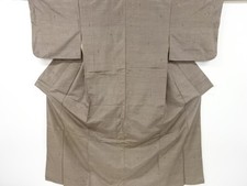 7029288: JAPANESE KIMONO / ANTIQUE KIMONO / SILK / HAND WOVEN TSUMUGI / ABSTRACT