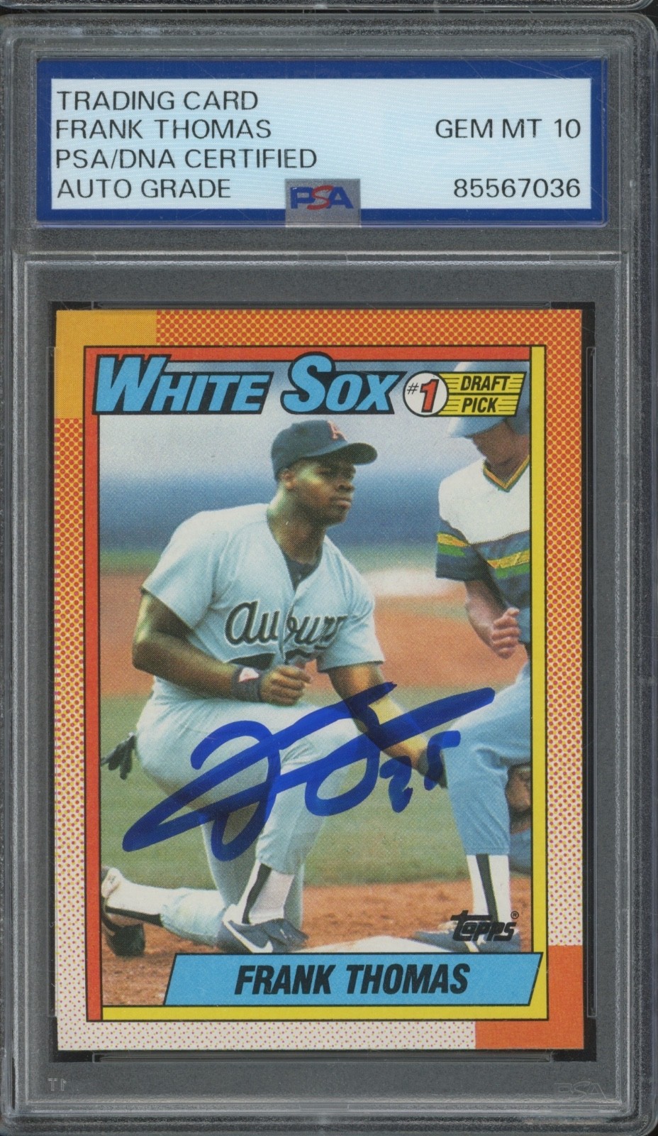 1990 Topps #414 Frank Thomas Autograph RC Rookie Gem Mint PSA DNA 10 Auto