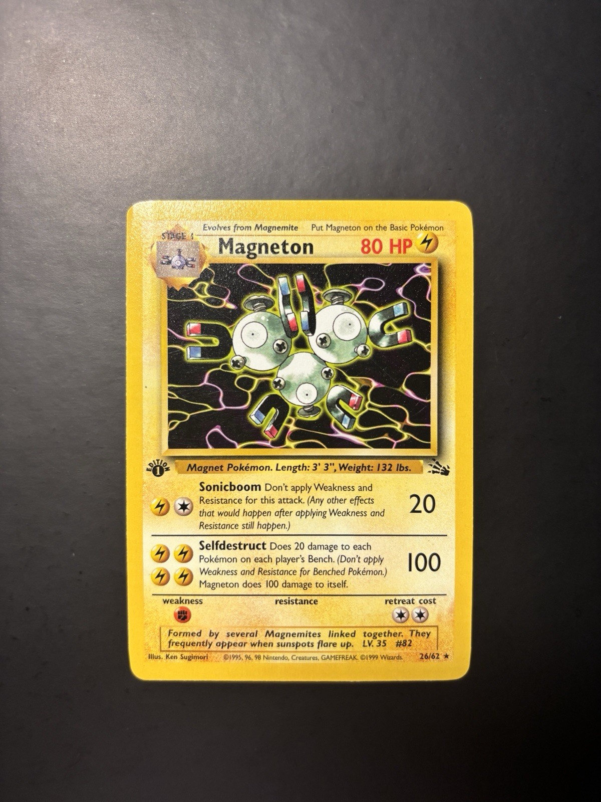Magneton 26/62 Rare Fossil Pokemon 1st Edition - MP