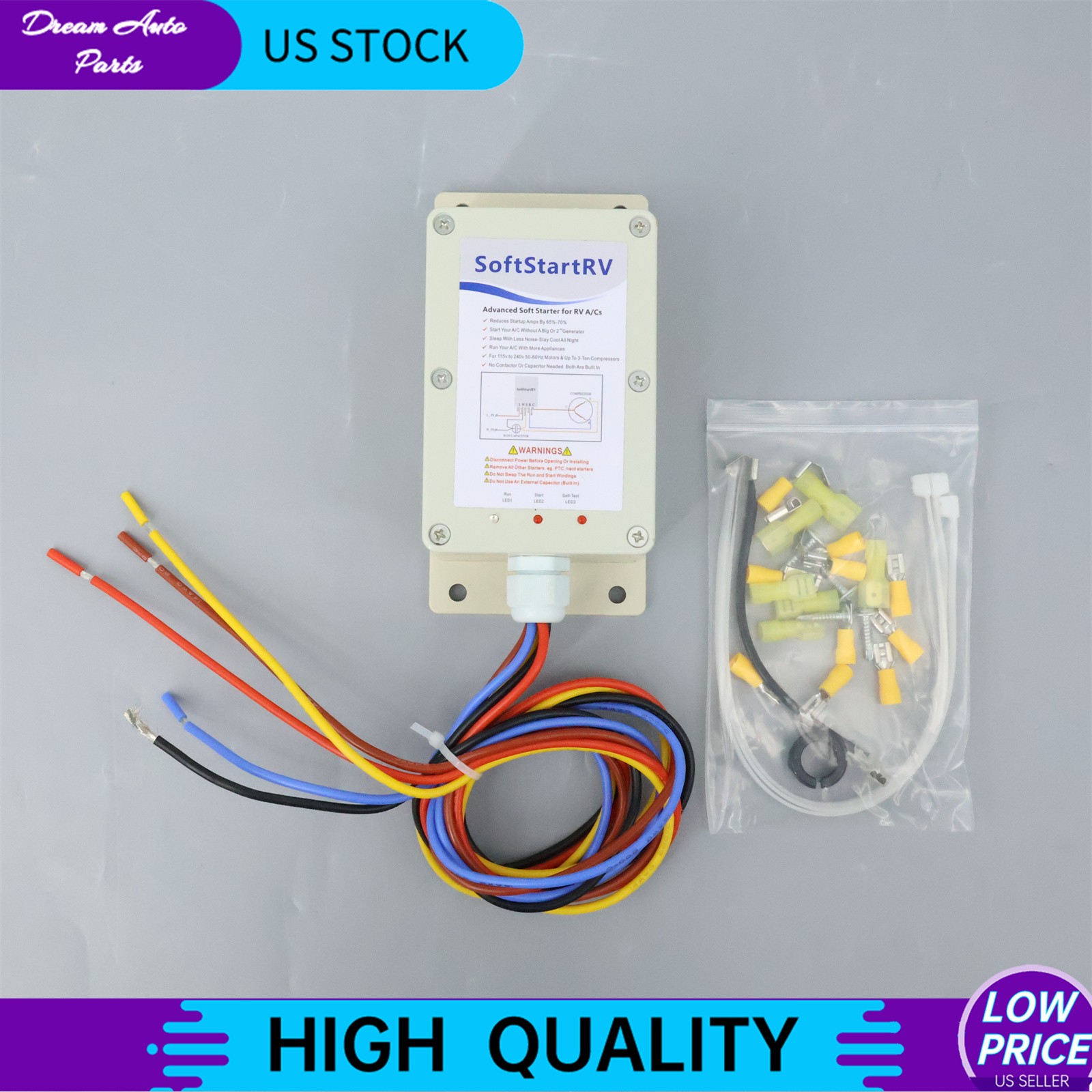NEW Soft Start Kit Air Conditioner Setup RV A/C Starter Fits SSRV3T 110 Volts