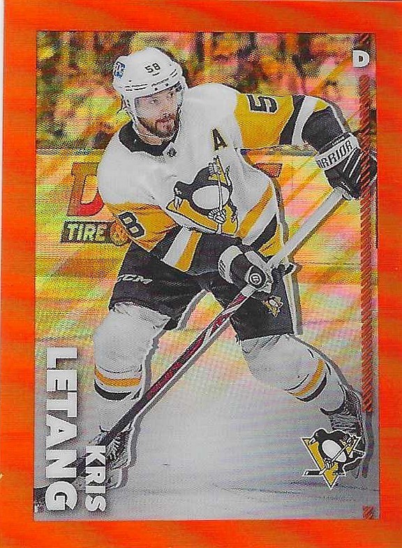 2022-23 topps Chrome hockey stickers 387 Kris Letang ORANGE 1/25 Pittsburgh