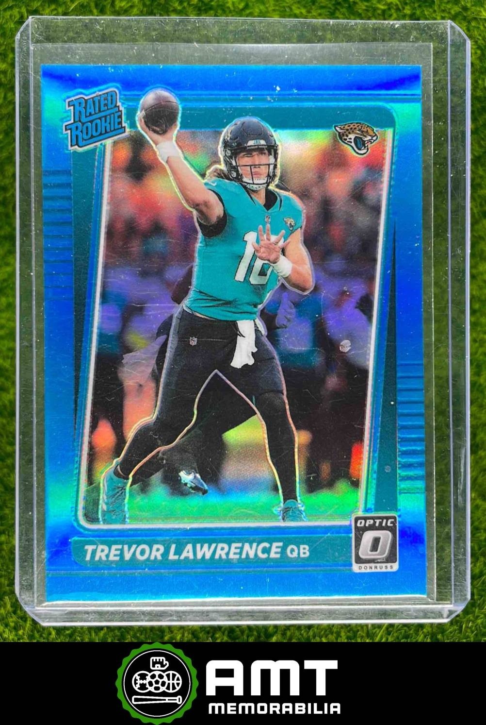 Trevor Lawrence 153/299 Rookie 2021 Panini Donruss Optic Aqua Jaguars #201