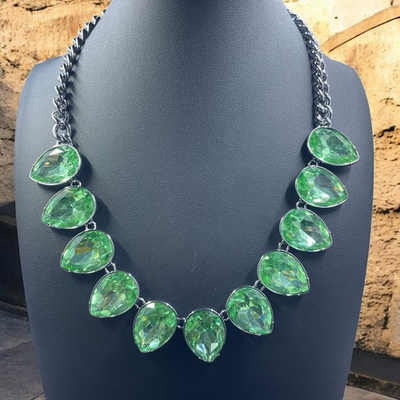 #ad #ad Simply Vera Wang Green Teardrop Statement Necklace Fairycore Y2K Coquette Glam $18.64