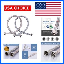 36 Inch Length Faucet Hose 1/2  to 1/2  , Braided Stainless Steel cUPC Supply ...