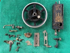 Lot of Salvaged White Treadle Sewing Machine Head Parts, Free S/H