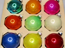 Lot VTG Matte Glass Assorted Multicolor BALL Christmas Ornaments Shiny Brite