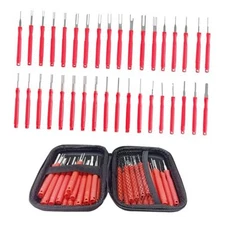 36PCS Terminal Removal Tool Kit, Wire Connector Pin Extraction Tool, Red