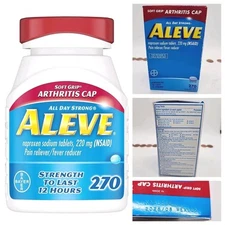 Aleve Caplets Soft Grip Arthritis Cap Naproxen Sodium Pain Reliever, 270 Count
