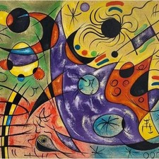 Joan Miro Spanish 1893-1983 Mixed Media.