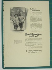 Print Ad Bausch & Lomb Zeiss Tessar Lens Brilliant Illumination Vintage 1920s Ad
