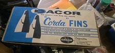 Vintage DACOR CORDA Scuba  Fins With Original Box! Beautiful For Display Etc. 