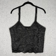 Vintage Victoria s Secret Gold Label Black Silk Lace Tank Top Camisole Medium