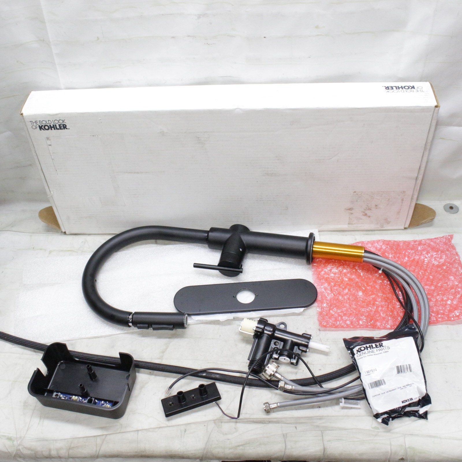 KOHLER 22974-BL Crue Touchless Kitchen Faucet with Pull Down Sprayer Matte Black