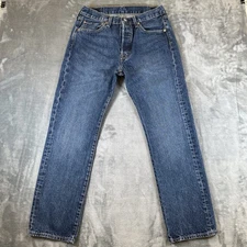 Levis 501 Jeans Mens 32x30 (29x28) Blue Straight Leg Button Fly Denim