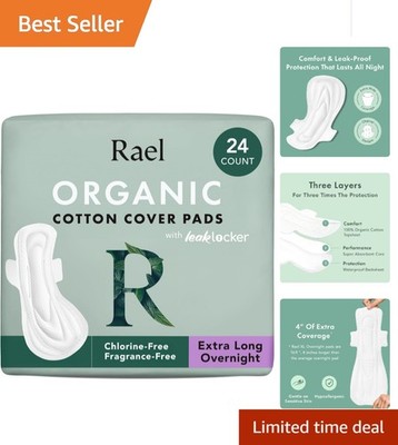Hypoallergenic Extra Heavy Absorbency Pads   100% Organic Cotton, 24 Count