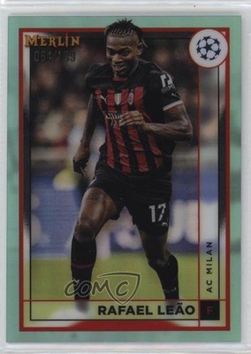 2022 Topps Merlin UEFA Club Competitions Aqua Refractor /199 Rafael Leao #3 0w7u