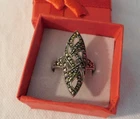 Sterling Silver Marcasite Vintage Ring 925 Size 8
