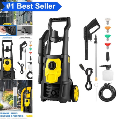 #ad Cold Electric Pressure Washer 2000 PSI 1.65 GPM 120 V 5 Nozzles Foam Cannon $122.99