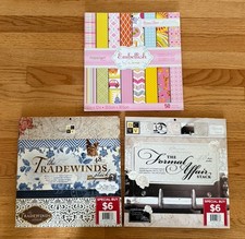 DCWV Big Stacks 48 Sheet Pads - 12 x 12 Scrapbook Paper - LOT of 3 Embellish