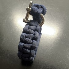 Blue Paracord Watch Bracelet with Metal Clasp for Camping Hiking Survival