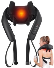 MASGRE Shiatsu Back and Neck Massager, Cordless Shoulder Massager with Heat, Ele