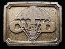RH11117 VINTAGE 1970s  C D  ADVERTISMENT BRASSTONE BELT BUCKLE