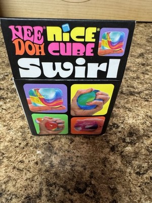 Nee Doh Cube Swirl Super Solid Squeeze Tactile Toy Multicolor
