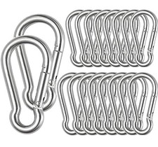 Stainless Steel Spring Snap Hook Carabiner M6 M8 M10 Heavy Duty M8 - 16PCS
