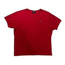 Vintage Polo Jeans Co Ralph Lauren Red V-Neck T-Shirt Mens XL Made in USA Ribbed