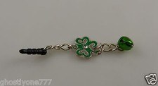 clover cell phone charm ear cap dust plug St. Patrick's Day jingle charm