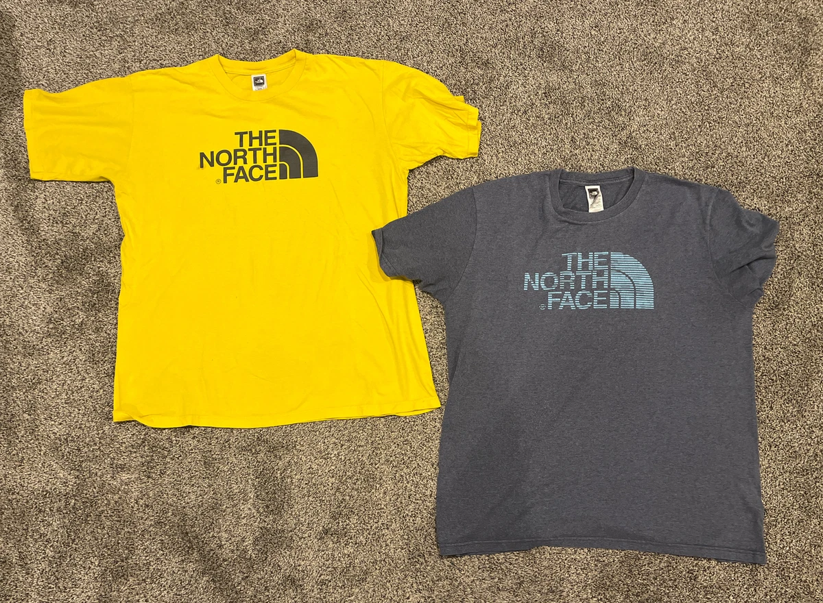Mens yellow north face shop t shirt