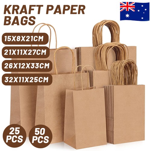 My Plaza Reusable Bulk Kraft Paper Bags Pack 50 Pieces In Brown - Foto 3