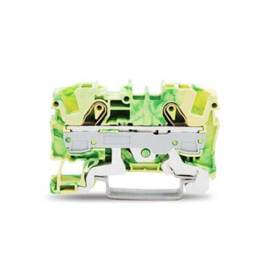 5pcs   2006-1207 2-Conductor Ground Terminal   6mm² Green-Yellow  Kd New #E7