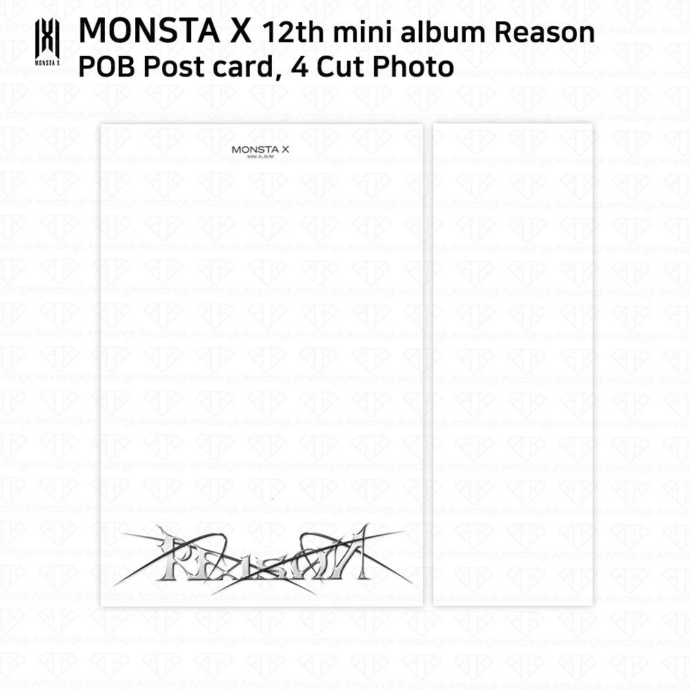 Monsta X 12th Mini Album Reason Postcard 4 Cut Photo POB KPOP K
