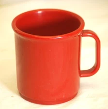 Red Mug Cup Plastic Stackable Drinkware