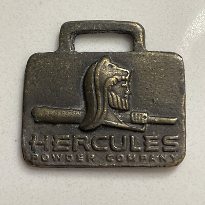 Vintage Advertising Embossed Watch Fob Rare Hercules Powder Company 50th Anniv