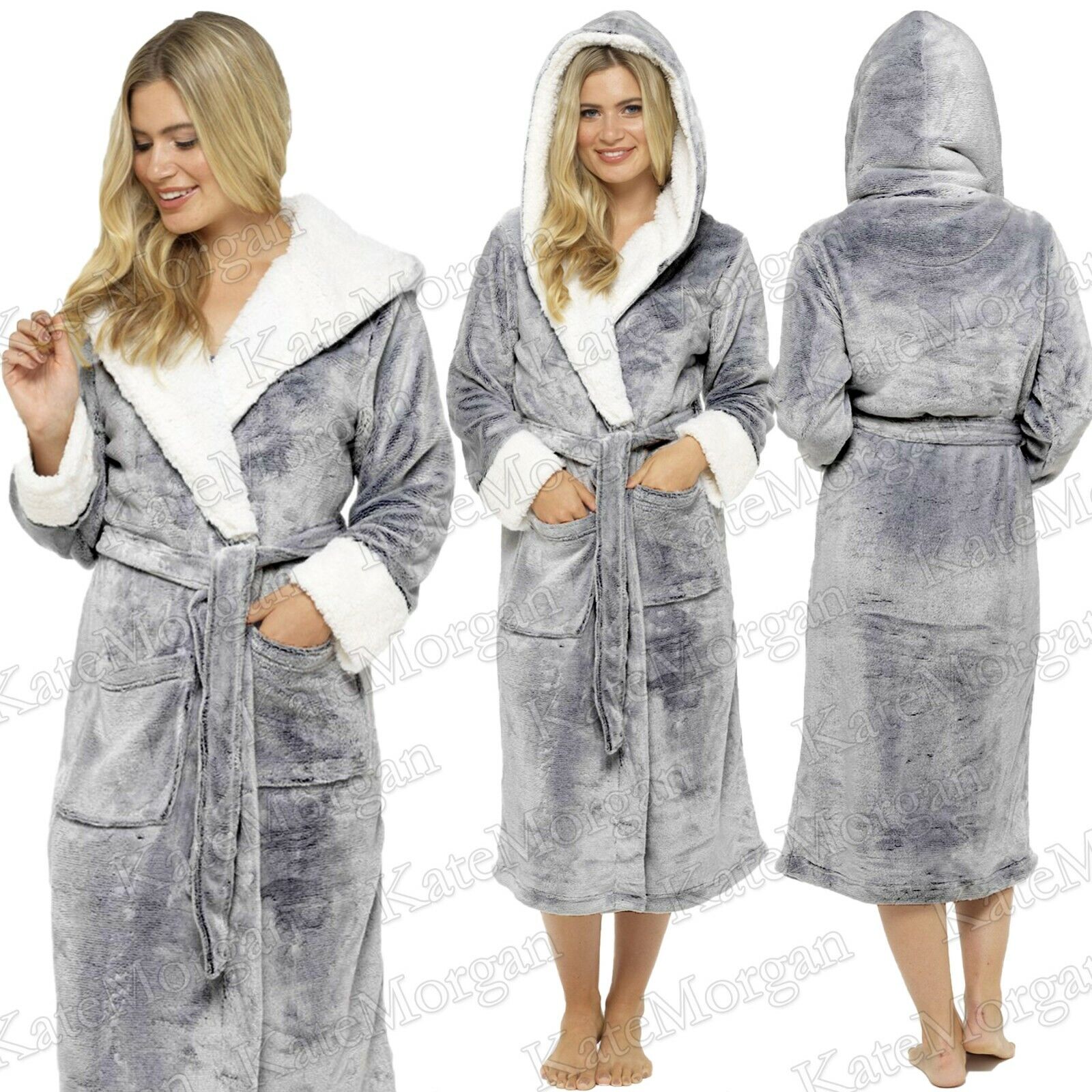 Fluffy Dressing Gown for Women,Ladies Teddy Fleece Nightgowns Full Length  Zip Up Robes Loose Fit Bathrobes with Pockets Supersoft Plush Velvet  Pyjamas Winter Pajamas Long Loungewear UK - Walmart.com