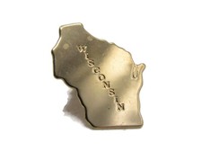 Wisconsin State Pin Etched & Gold Tone