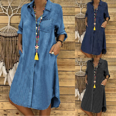 jeans midi dress for women
