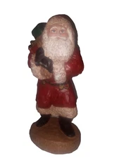 Handcrafted Santa Wood World Inc Fugurine 8"  Virginia Vintage